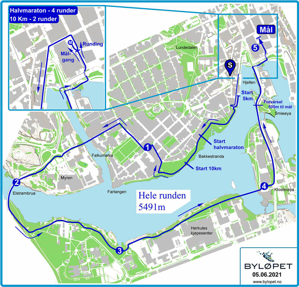 Byløpet i Skien utsettes til høsten – Stadionmila i Kristiansand flyttes to uker Bylopet-2021-Loeypekart.jpg