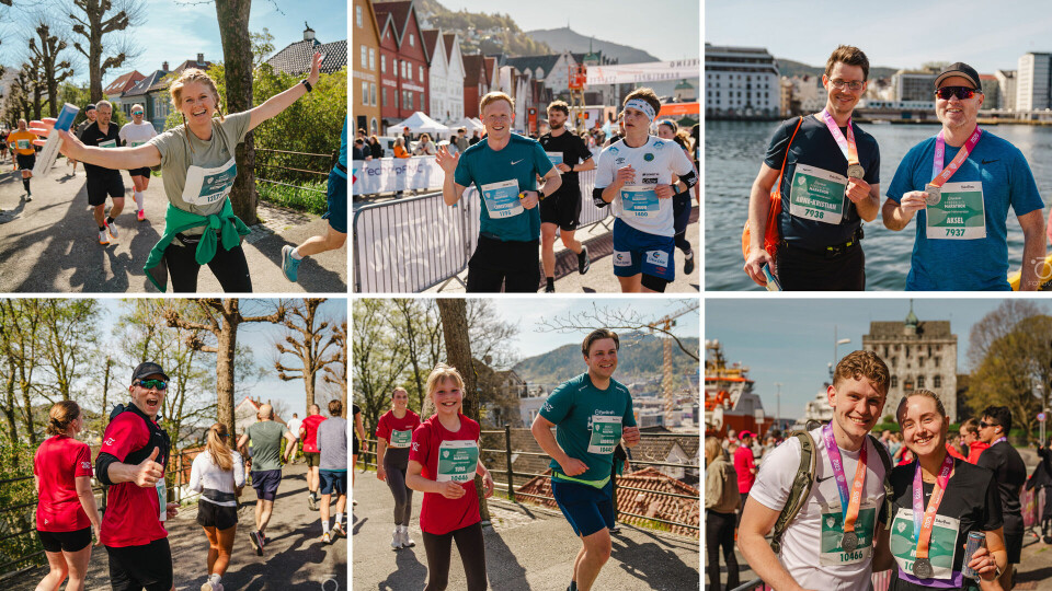 Solskinn og løpsglede preget gatene i Bergen denne dagen, under Bergen City Marathon. (Alle foto: Veronika Ask Stuksrud) Solskinn og løpsglede preget gatene i Bergen denne dagen, under Bergen City Marathon. (Alle foto: Veronika Ask Stuksrud)