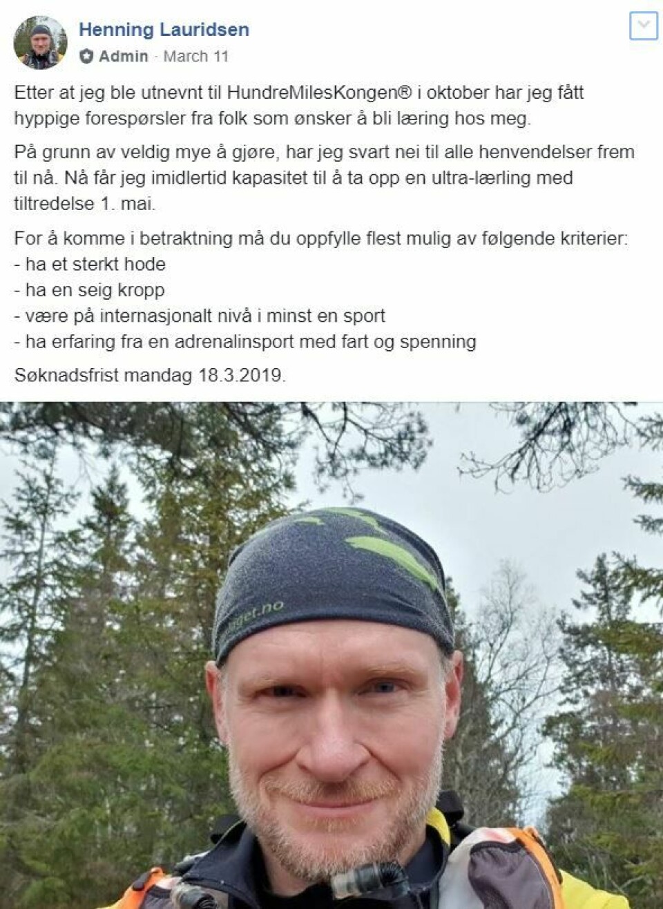 BLOGG: 100 Miles med verdens første ultra-lærling