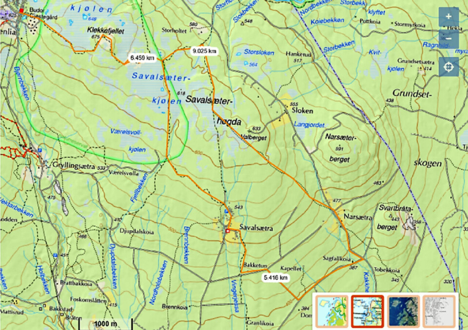 Nyvinningen Budor løpefest vil skape løpeglede for alle Løypekart 21 km.png