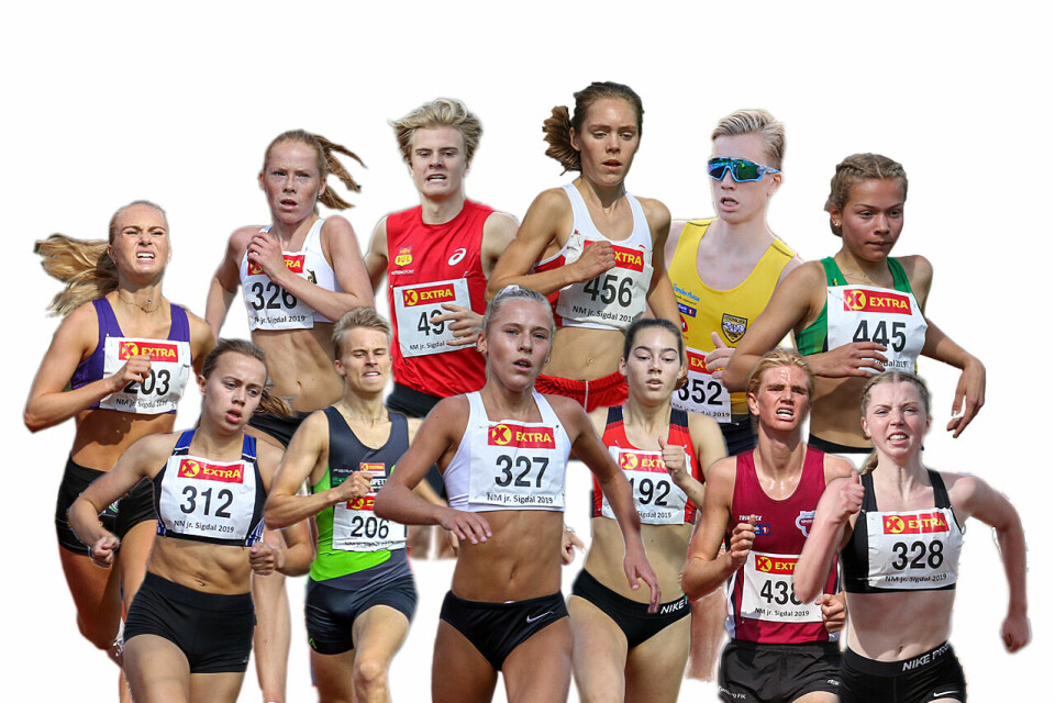 Noen av dem som skal delta i UM som også var med i junior-NM for to uker siden. Øverst: Anne Hjorth Arntsen, Ina Halle Haugen, Tobias Grønstad, Emilie Mo, Mathias Vanem Aas, Julie Hammer. Nederst: Sigrid Wahlberg, Sigurd Tveit, Maren Halle Haugen, Sara Busic, Jonatan Andersen Vedvik og Mari Roligheten Ruud. (Fotomontasje: Arne Dag Myking) Noen av dem som skal delta i UM som også var med i junior-NM for to uker siden. Øverst: Anne Hjorth Arntsen, Ina Halle Haugen, Tobias Grønstad, Emilie Mo, Mathias Vanem Aas, Julie Hammer. Nederst: Sigrid Wahlberg, Sigurd Tveit, Maren Halle Haugen, Sara Busic, Jonatan Andersen Vedvik og Mari Roligheten Ruud. (Fotomontasje: Arne Dag Myking)