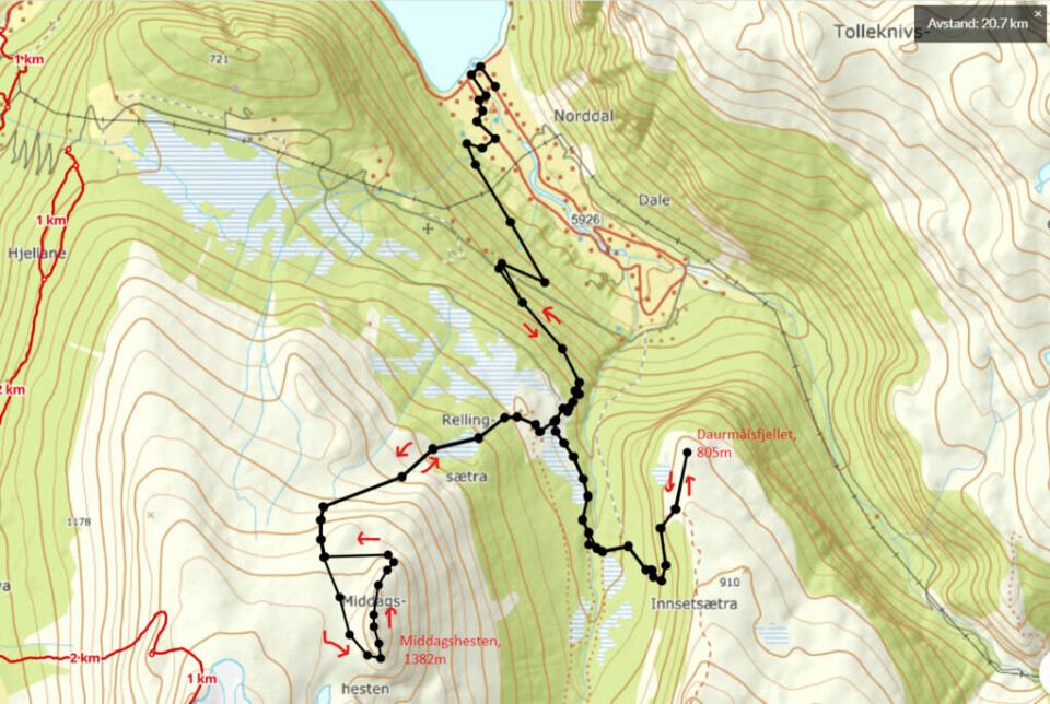 1851 OppNed Norddal 16. juli for sjette gong map of trail (1).png