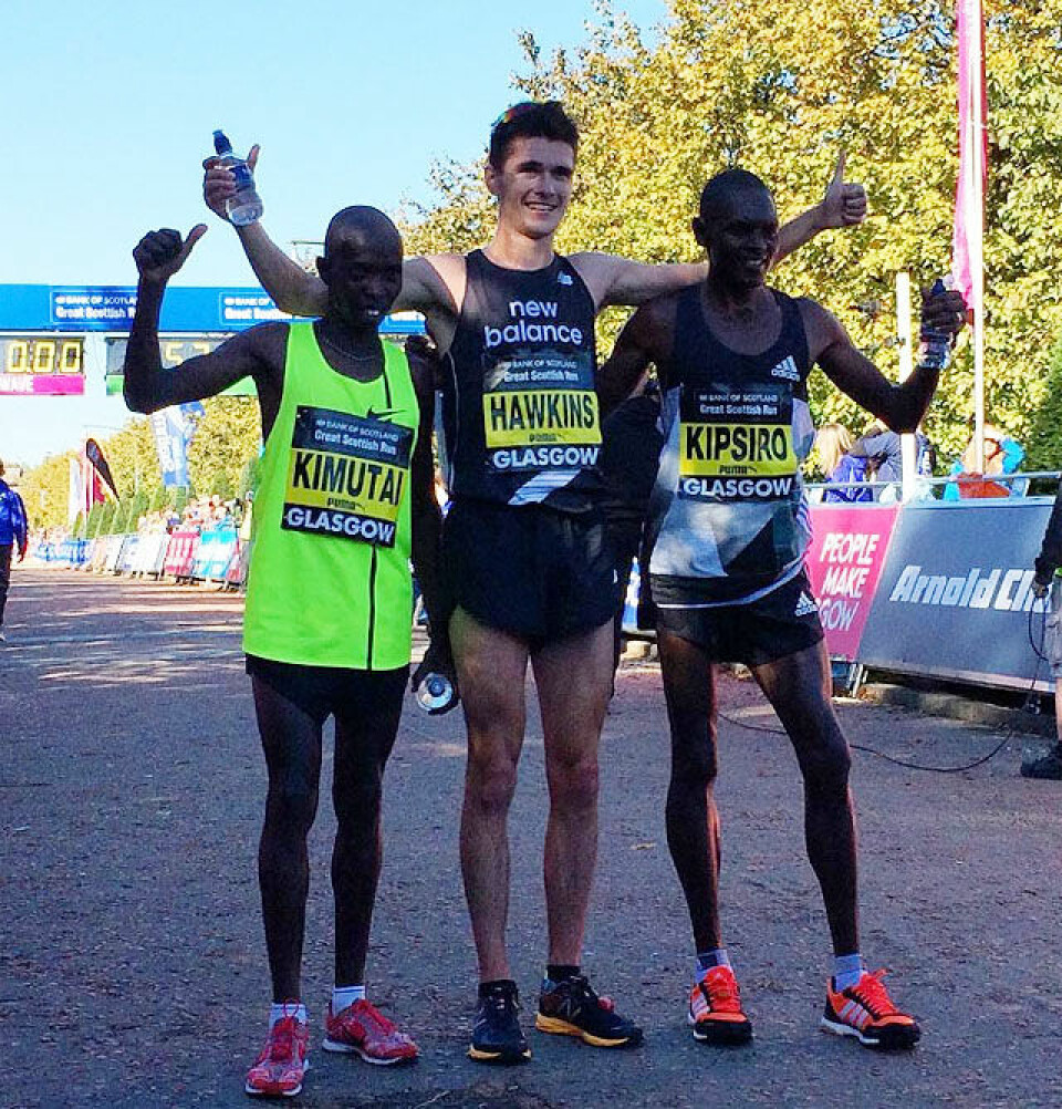 Callum Hawkins løp på 1.00.24 og slo Haile Gebrselassies løyperekord Pallen_Great_Skottish_Run.jpg