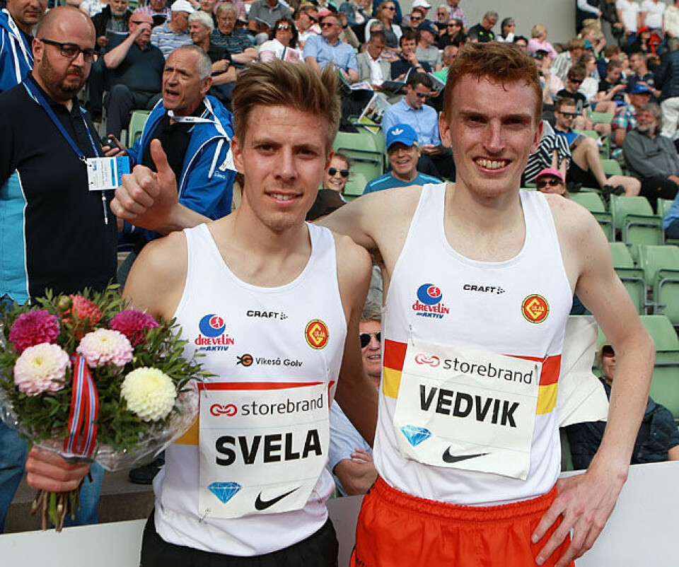 Hybelkameratene: Vinner Per Svela og Marius Vedvik er treningskamerater og bor begge to i Gular-huset i Bergen. (Foto: Kjell Vigestad) Hybelkameratene: Vinner Per Svela og Marius Vedvik er treningskamerater og bor begge to i Gular-huset i Bergen. (Foto: Kjell Vigestad)