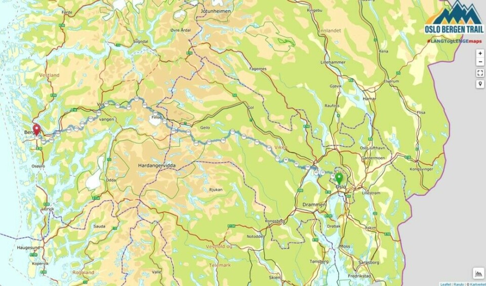 Om du vil løpe virkelig langt – påmeldinga til Oslo Bergen Trail 2023 er åpna Løypekart.jpg