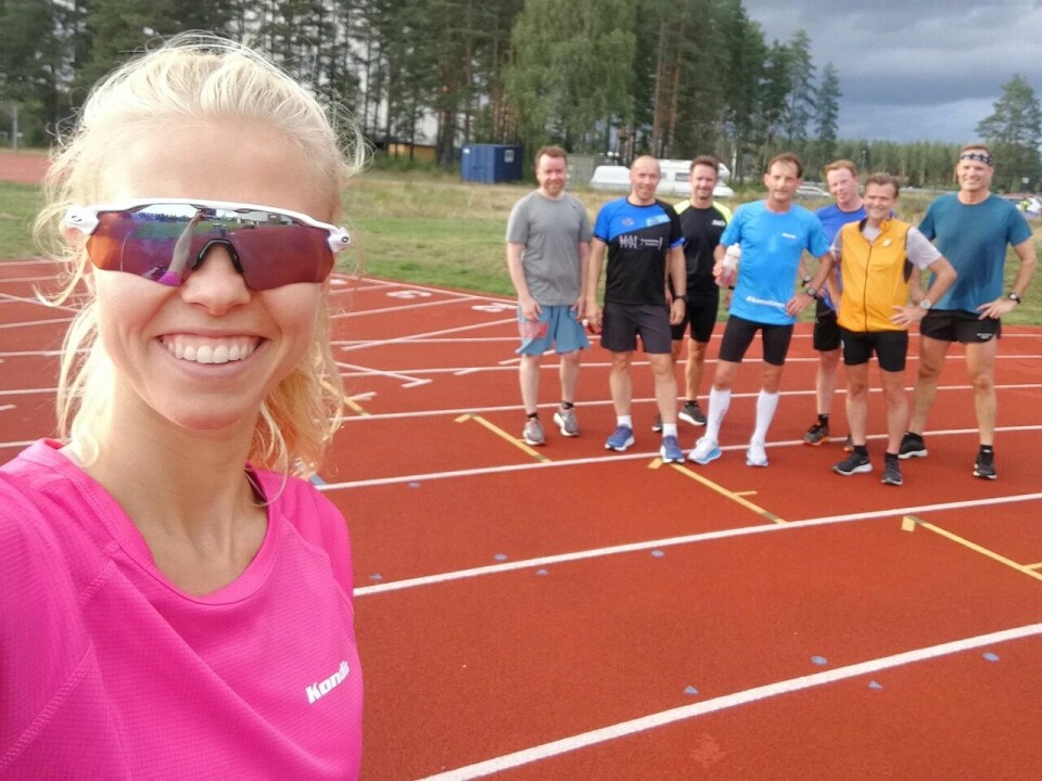 Marit Haslie på en av Kondistreningene hun ledet på Terningmoen i Elverum i fjor høst. Marit Haslie på en av Kondistreningene hun ledet på Terningmoen i Elverum i fjor høst.