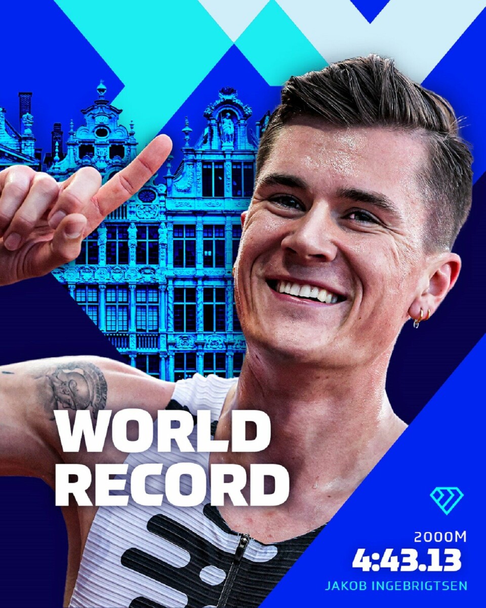 Jakob Ingebrigtsen smadret verdensrekorden på 2000 m i Brüssel Rekorden.jpg