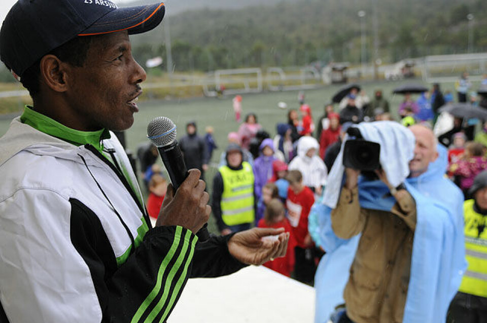 Gebrselassie som starter i barneløpet