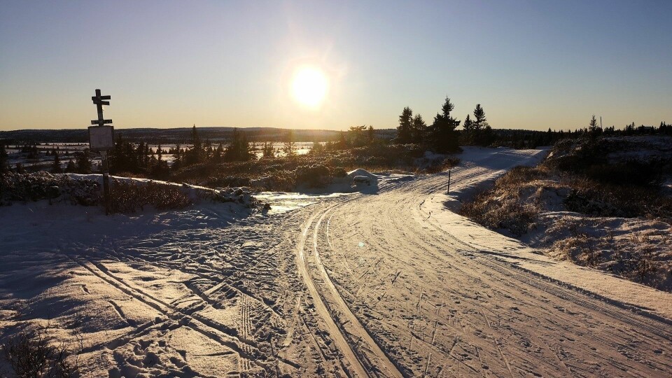 Snultrakrysset mellom Sjusjøen og Hornsjø 28. november i år. (Foto: Rolf Bakken) Snultrakrysset mellom Sjusjøen og Hornsjø 28. november i år. (Foto: Rolf Bakken)