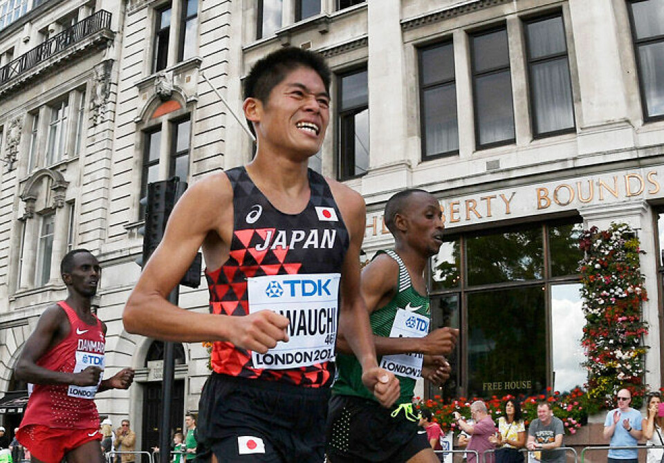 Yuki Kawauchi har hele tolv ganger løpt maraton under 2.10. Nå vil han prøve å løpe under 2.12.58 i den ikke helt lette Oslo Maraton-løypa. (Foto: Bjørn Johannessen) Yuki Kawauchi har hele tolv ganger løpt maraton under 2.10. Nå vil han prøve å løpe under 2.12.58 i den ikke helt lette Oslo Maraton-løypa. (Foto: Bjørn Johannessen)