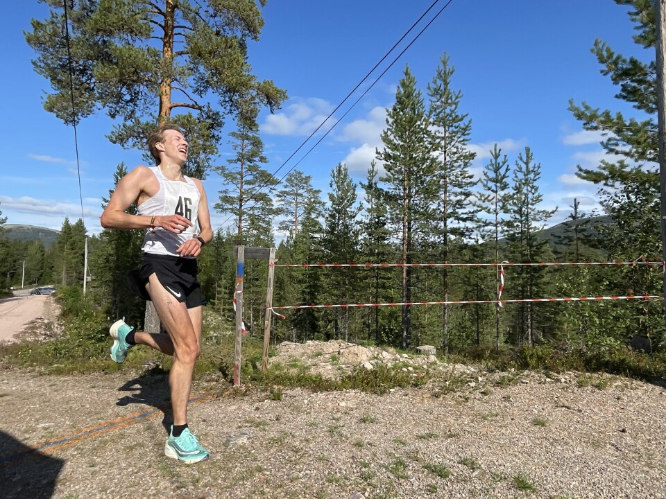 Grensetrimmen mer enn doblet deltakelsen i den 39. utgaven Emil Hagevik Bakke i mål.jpg