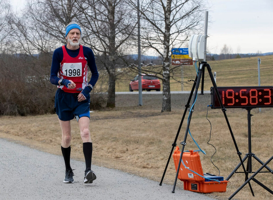 Øystein Syversen imponerte med sub 20 på 5 km i 70-årsklassen i Perseløpet Oyestein-Syversen.jpg