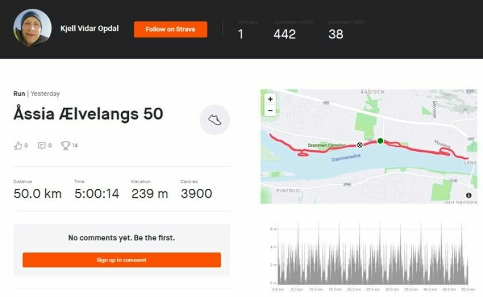 15 deltok på Kondis virtuelle maraton- og ultraløp siste uken i mars Kjell_Vidar_Opdal_Strava (845x519).jpg