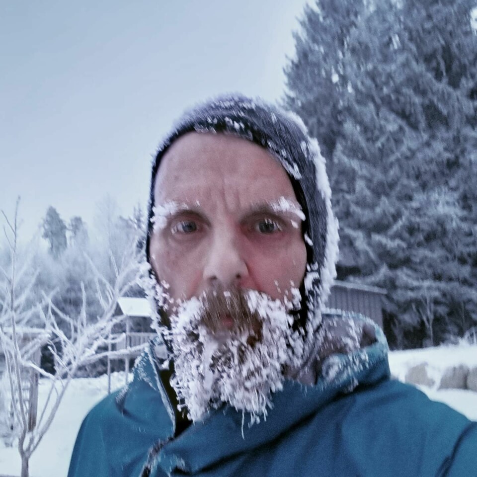 Leif Abrahamsen seiret i Koldbrann 99K etter 27 timer i snø Leif-treningstur1.jpg