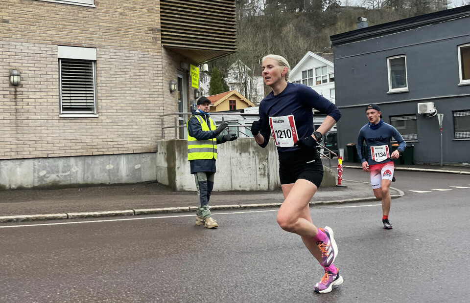 Astrid Brathaug Sørset tok en klar seier på 10 kilometeren i Holmestrand Maraton. (Foto: Jostein Olafsen Sørset) Astrid Brathaug Sørset tok en klar seier på 10 kilometeren i Holmestrand Maraton. (Foto: Jostein Olafsen Sørset)