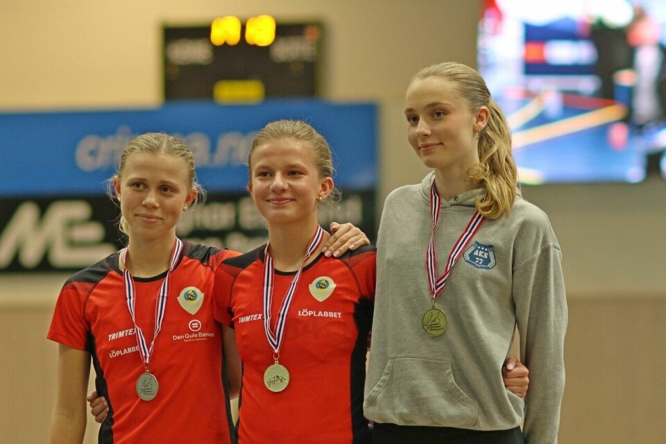 Medaljørene på 800 m i J17 (fra venstre): Mathea Lægran, Astrid Cecilie Berntsen og Alexandra Tunes Lund. (Foto: Dag Egil Eliassen) Medaljørene på 800 m i J17 (fra venstre): Mathea Lægran, Astrid Cecilie Berntsen og Alexandra Tunes Lund. (Foto: Dag Egil Eliassen)