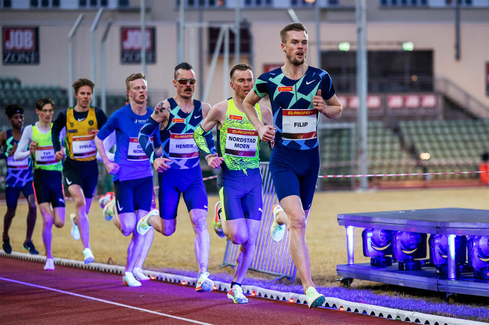 Fire av disse sju løper 5000 meteren som er Diamond League-øvelse i Bislett Games. De fire er Filip og Henrik Ingebrigtsen samt Narve Gilje Nordås og Magnus Tuv Myhre. (Foto: Samuel Hafsahl) Fire av disse sju løper 5000 meteren som er Diamond League-øvelse i Bislett Games. De fire er Filip og Henrik Ingebrigtsen samt Narve Gilje Nordås og Magnus Tuv Myhre. (Foto: Samuel Hafsahl)