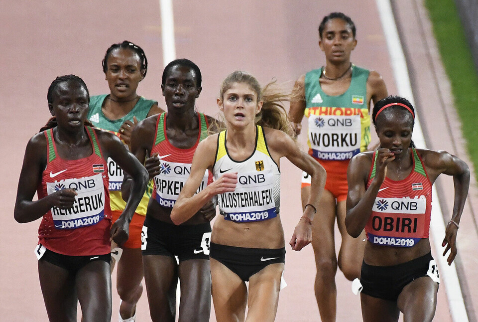 Det var Konstanze Klosterhalfen mot Øst-Afrika i størsteparten av 5000 m-løpet. (Foto: Bjørn Johannessen) Det var Konstanze Klosterhalfen mot Øst-Afrika i størsteparten av 5000 m-løpet. (Foto: Bjørn Johannessen)