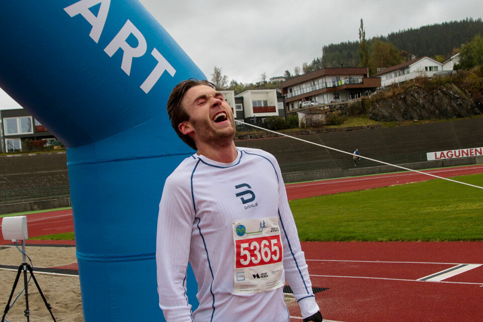 Therese Falk og Mathias Sæten vant maraton i Maratonkarusellen i Bergen 3J6A2679.jpg