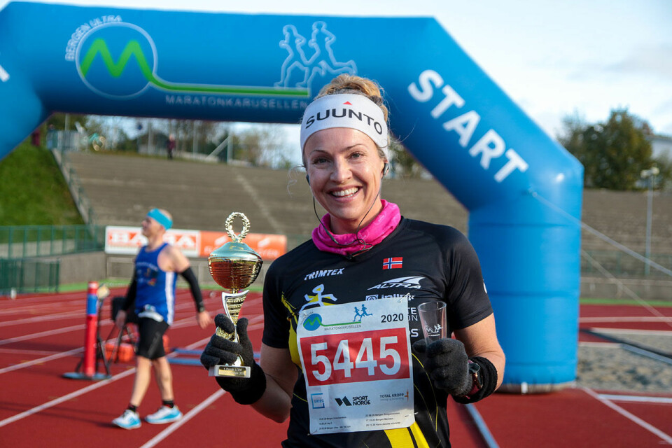 Therese Falk og Mathias Sæten vant maraton i Maratonkarusellen i Bergen 3J6A2749.jpg