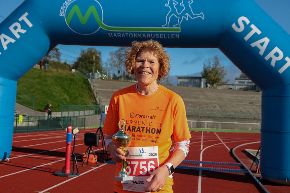 Therese Falk og Mathias Sæten vant maraton i Maratonkarusellen i Bergen 3J6A2759.jpg