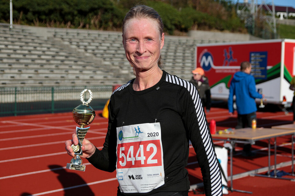 Therese Falk og Mathias Sæten vant maraton i Maratonkarusellen i Bergen 3J6A2766.jpg