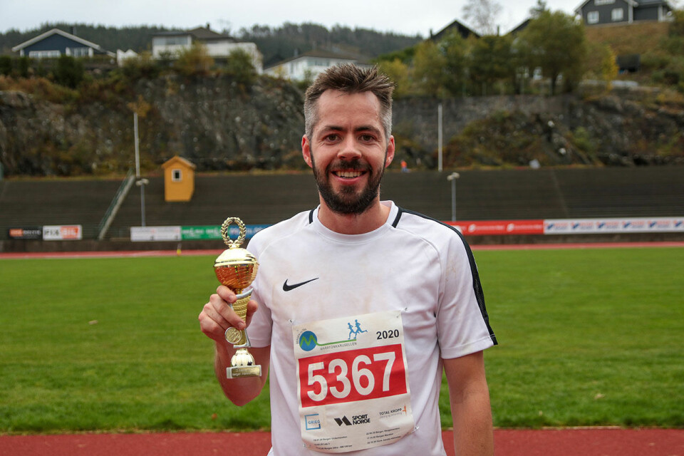 Therese Falk og Mathias Sæten vant maraton i Maratonkarusellen i Bergen 3J6A2699.jpg
