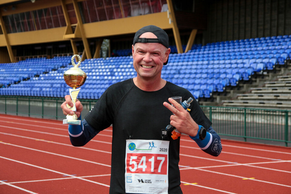 Therese Falk og Mathias Sæten vant maraton i Maratonkarusellen i Bergen 3J6A2715.jpg