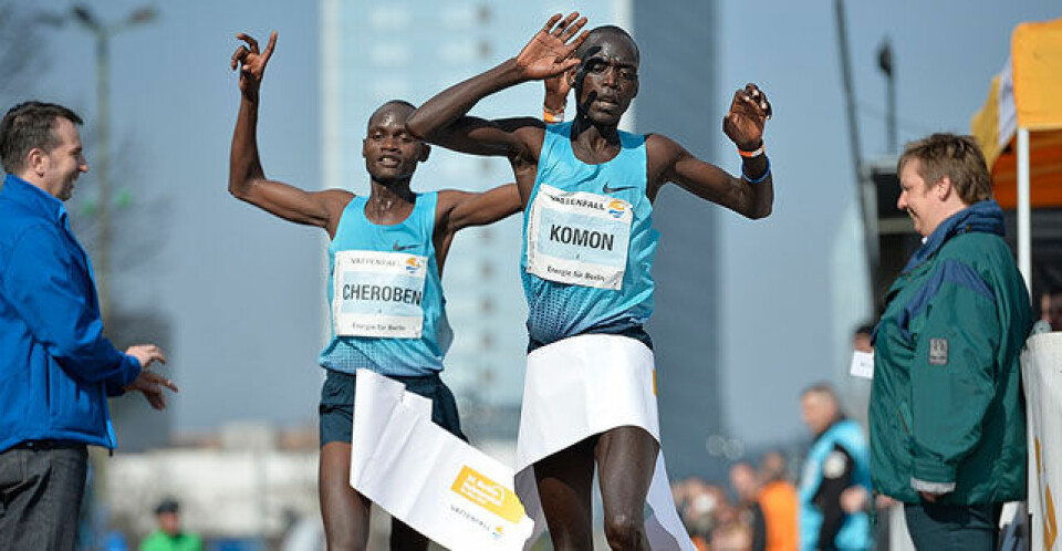 250 norske i Berlin halvmaraton Leonard_Komen_vinner_Berlin_Halvmaraton_2014.jpg