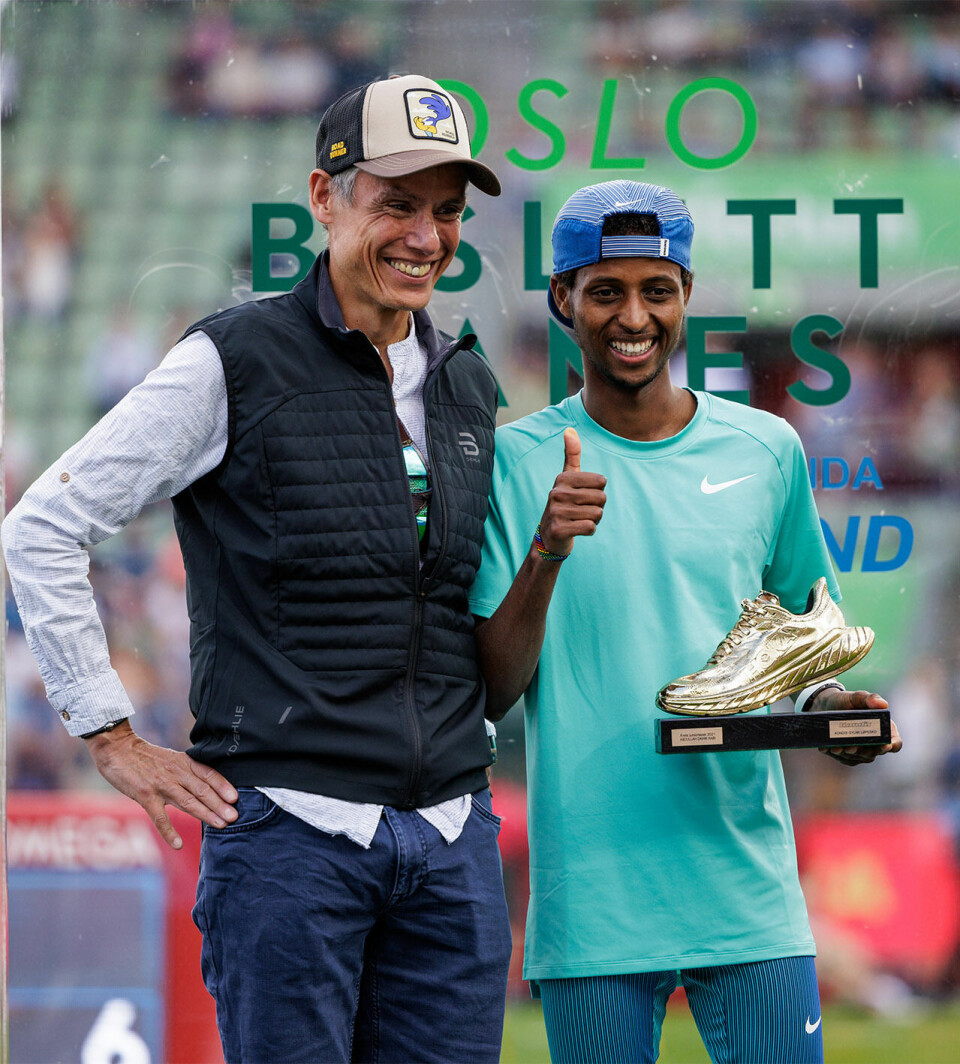 Gullskodryss til årets langdistanseløpere under Bislett Games Tim-Bennet-og-Abdullahi-Dahir-Rabi-foto-Sylvain-Cavatz.jpg