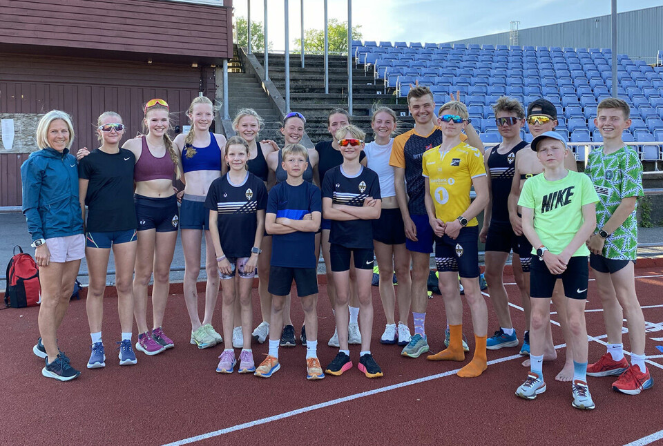 Runar friidrett: Gunhild Halle Haugen (helt til venstre) er i dag trener for en stadig voksende friidrettsgruppe i sandefjordsklubben IL Runar. (Foto: privat) Runar friidrett: Gunhild Halle Haugen (helt til venstre) er i dag trener for en stadig voksende friidrettsgruppe i sandefjordsklubben IL Runar. (Foto: privat)