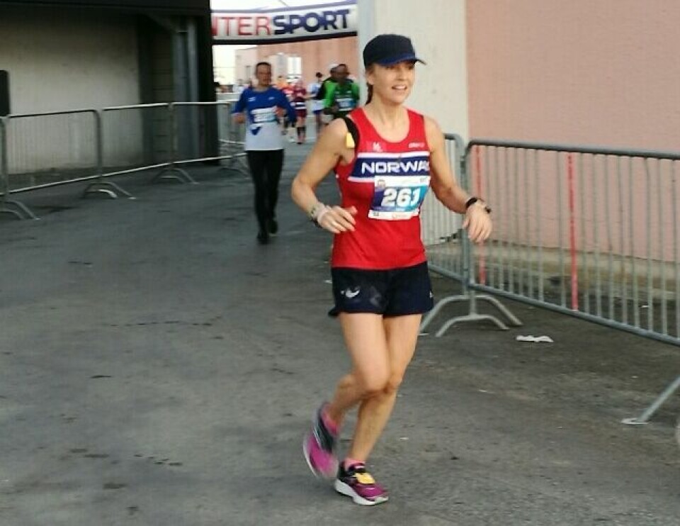 Therese Falk med norsk rekord og 4. plass i EM 24-timers Therese-11 timer (640x494).jpg