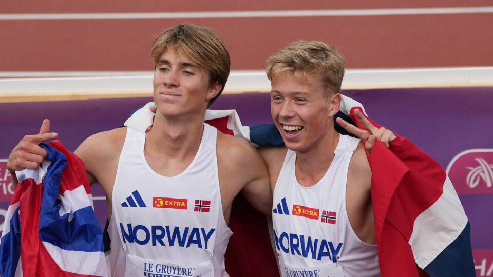 Andreas Dybdahl og Håkon Moe Berg sørget for dobbel norsk på 1500 meter i U20-EM: sølv til Andreas, gullet til Håkon. (Foto: Einar Børve) Andreas Dybdahl og Håkon Moe Berg sørget for dobbel norsk på 1500 meter i U20-EM: sølv til Andreas, gullet til Håkon. (Foto: Einar Børve)
