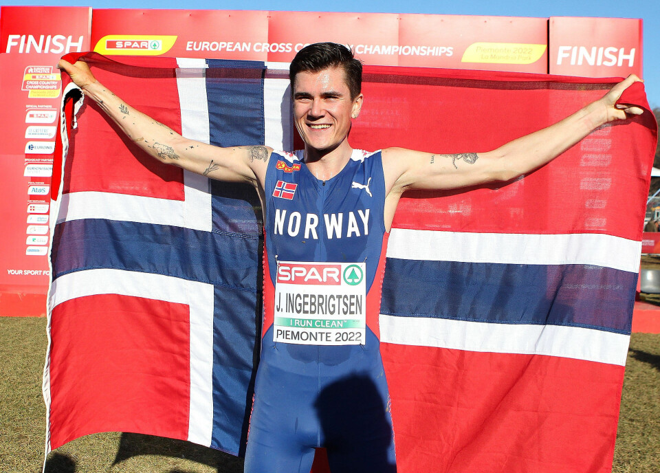 Jakob Ingebrigtsen forsvarte Norges andre gull i EM i terrengløp på mesterlig vis. (Foto: Kjell Vigestad) Jakob Ingebrigtsen forsvarte Norges andre gull i EM i terrengløp på mesterlig vis. (Foto: Kjell Vigestad)