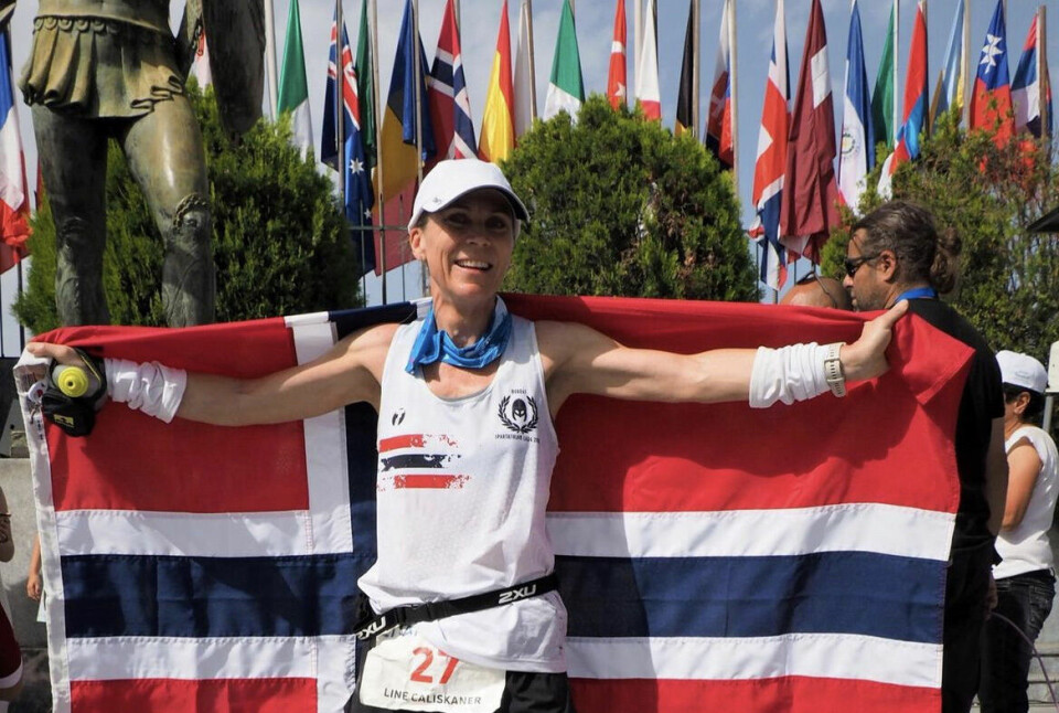 Line Caliskaner er nå den tredje beste norske kvinne gjennom tider. Her fra Spartathlon 2022. (Foto: privat) Line Caliskaner er nå den tredje beste norske kvinne gjennom tider. Her fra Spartathlon 2022. (Foto: privat)