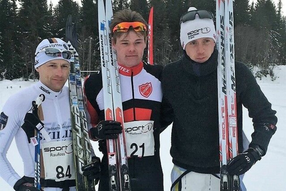 Linda Helland og Martin Thon vant Madshus Skimaraton Tre_beste_menn.jpg