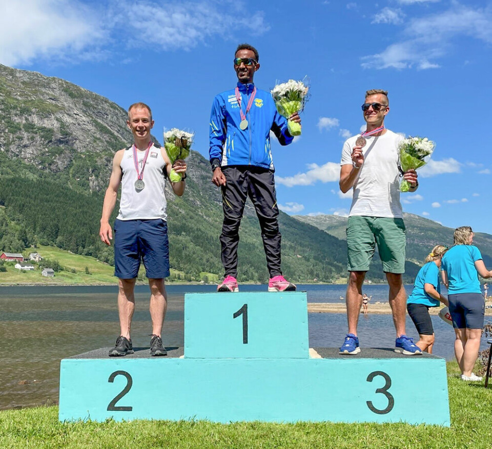 Silje Eklund og Ebrahim Abdulaziz ble norgesmestere på maraton Menn_pall_8.jpg