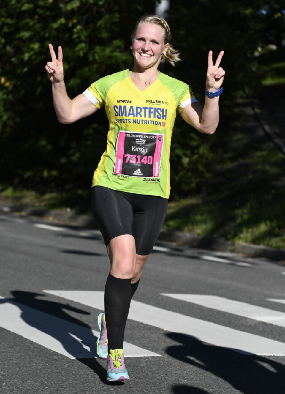 Den smilende løpsfesten Oslo Maraton Kristin Stokke - Oslotrippelen