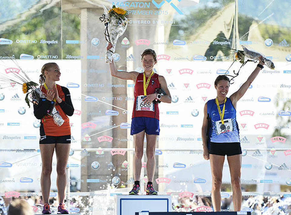 Taye Tirfea og Hilde Aders vant Oslo Maraton maraton-pall-kvinner_BJ_D4N8830.jpg