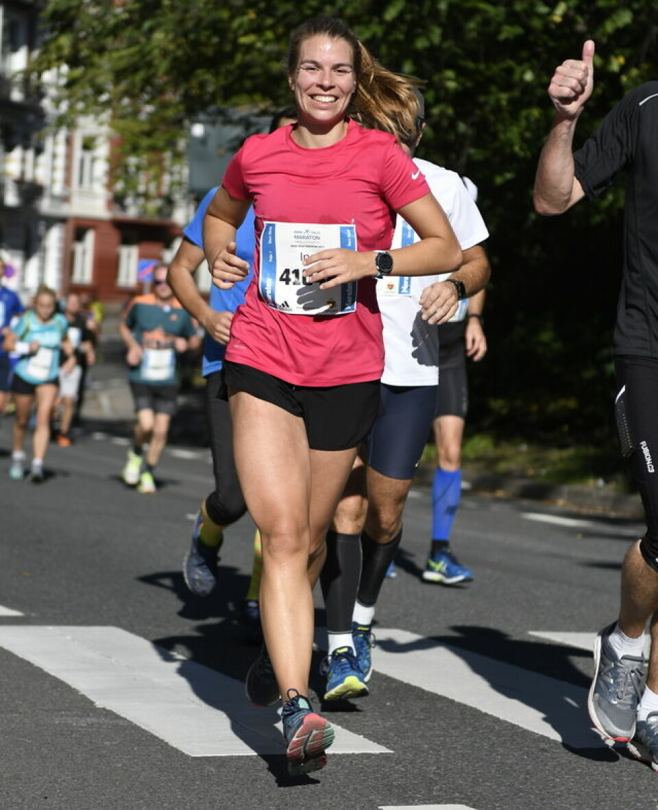 Den smilende løpsfesten Oslo Maraton Ine Marie Raa