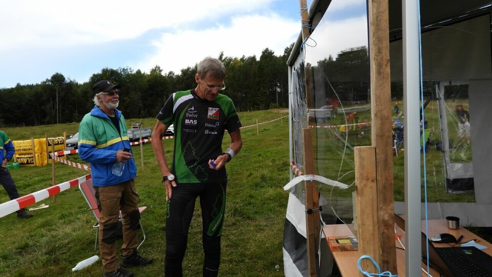 Sigurd Dæhli i mål som vinner av M65 søndag. (Foto: Stein Arne Negård) Sigurd Dæhli i mål som vinner av M65 søndag. (Foto: Stein Arne Negård)