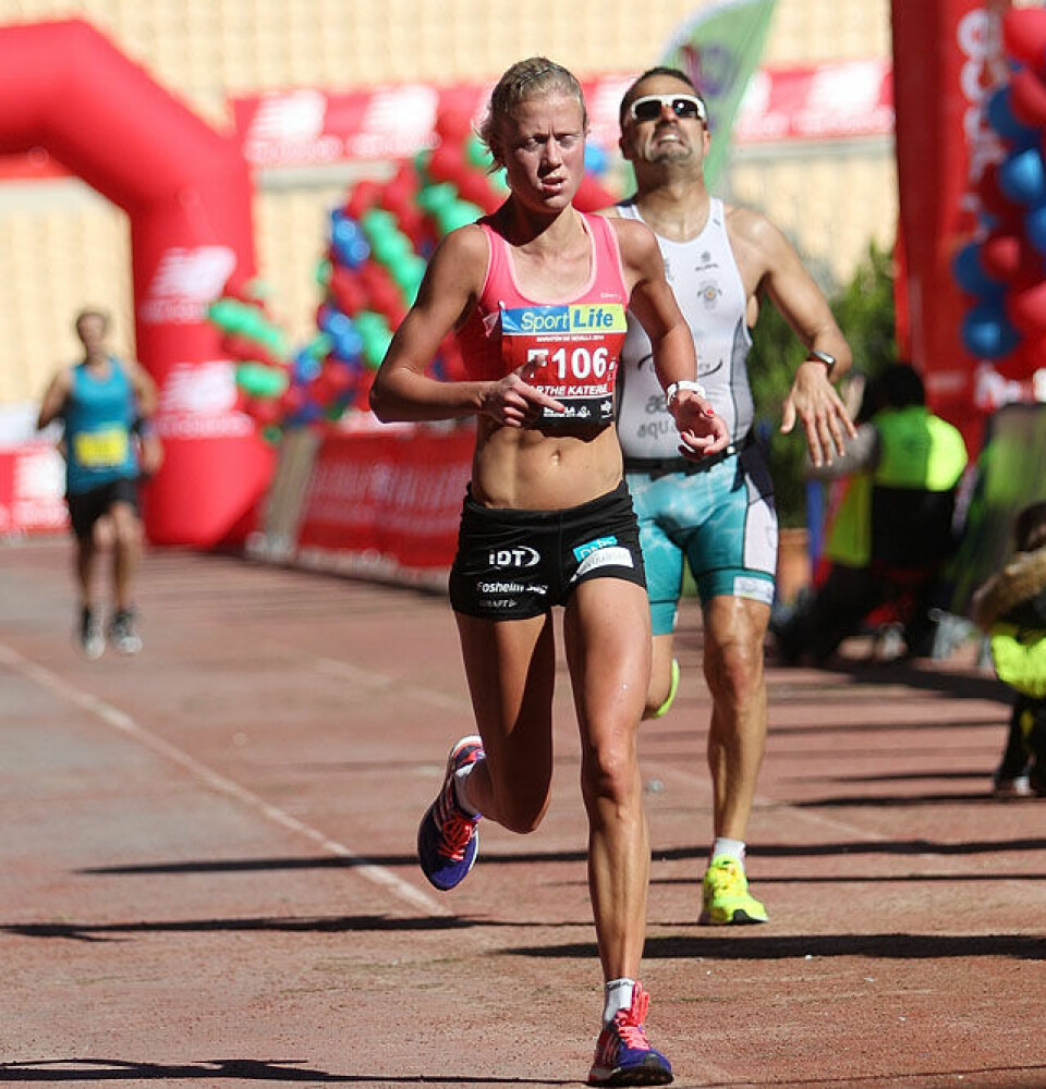 Marthe Katrine Myhre satte pers og ble nr. 3 i Sevilla Marathon Marte_K_Myhre_mot_maal_A20G1465.jpg