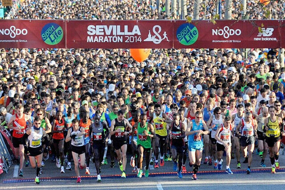 Marthe Katrine Myhre satte pers og ble nr. 3 i Sevilla Marathon Start_foran.jpg
