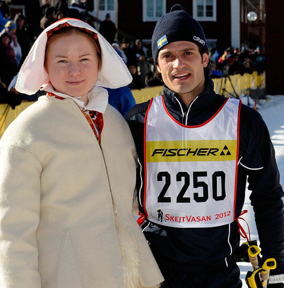 Vasaloppfavoritter - dagen før dagen Mora 120302SkejtVasakranskulla och Carl-PhilipFoto Nisse Schmidt