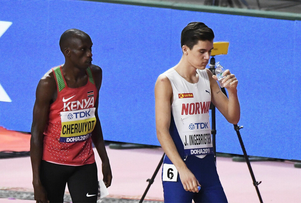 Timothy Cheruiyot og Jakob Ingebrigtsen har hatt mange dueller, og denne gangen var Cheruiyot best. (Arkivfoto: Bjørn Johannessen) Timothy Cheruiyot og Jakob Ingebrigtsen har hatt mange dueller, og denne gangen var Cheruiyot best. (Arkivfoto: Bjørn Johannessen)