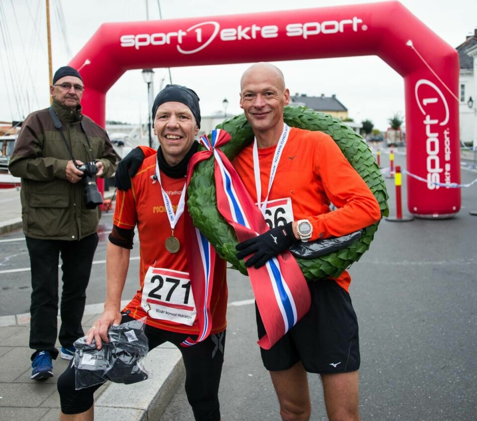 40-åringene dominerte da Konvoi Maraton avsluttet Risør Festuke Erik_og_en_til.jpg
