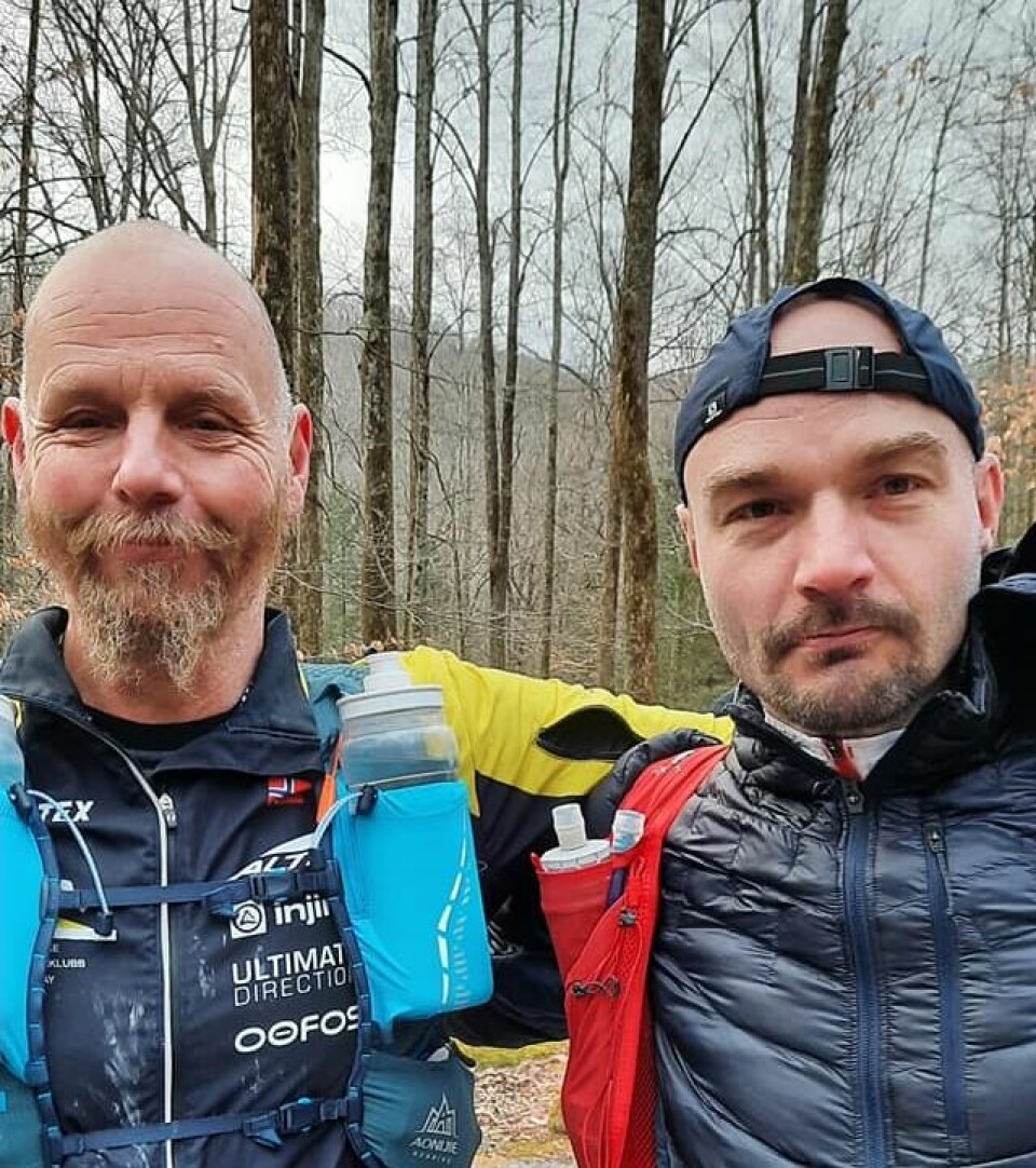 Leif Abrahamsen (til venstre) og Thomas Øderud er klare for det mest mystiske av alle ultraløp - Barkley Marathons - der bare unntaksvis noen klarer å fullføre. (Foto: Anita Kråkmo) Leif Abrahamsen (til venstre) og Thomas Øderud er klare for det mest mystiske av alle ultraløp - Barkley Marathons - der bare unntaksvis noen klarer å fullføre. (Foto: Anita Kråkmo)