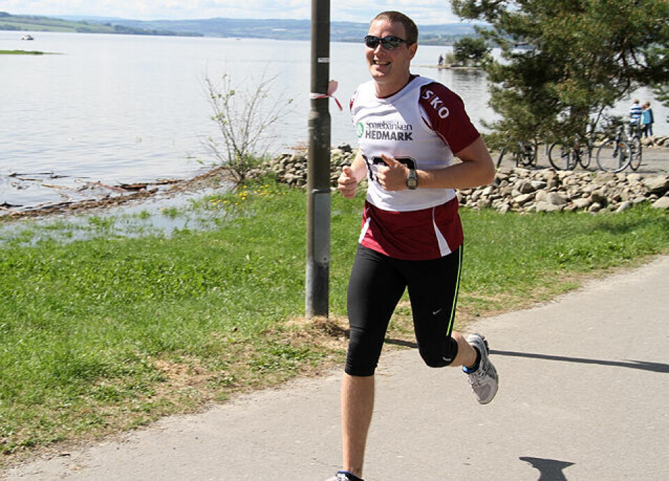 Henning Mortensens første seier i Gå-joggen Henning_Mortensen