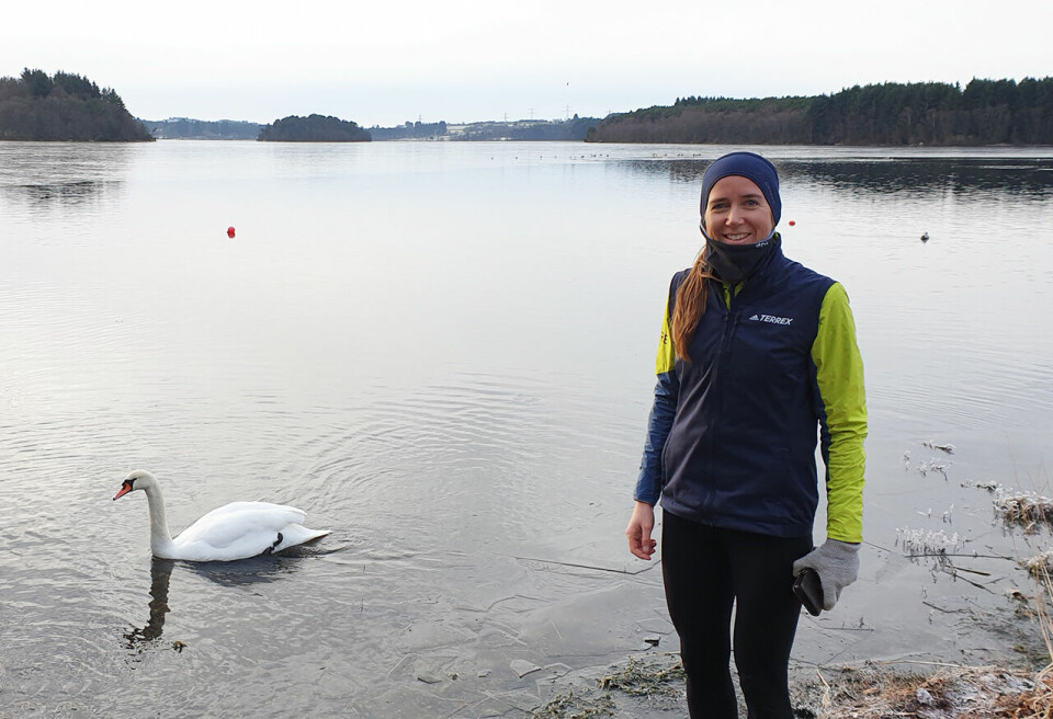 Mens svanene leika seg på Stokkavannet, fløy Anne Årrestad så fort på turveien rundt vannet at hun vant kvinneklassen på 29.42. (Foto: Runar Gilberg) Mens svanene leika seg på Stokkavannet, fløy Anne Årrestad så fort på turveien rundt vannet at hun vant kvinneklassen på 29.42. (Foto: Runar Gilberg)