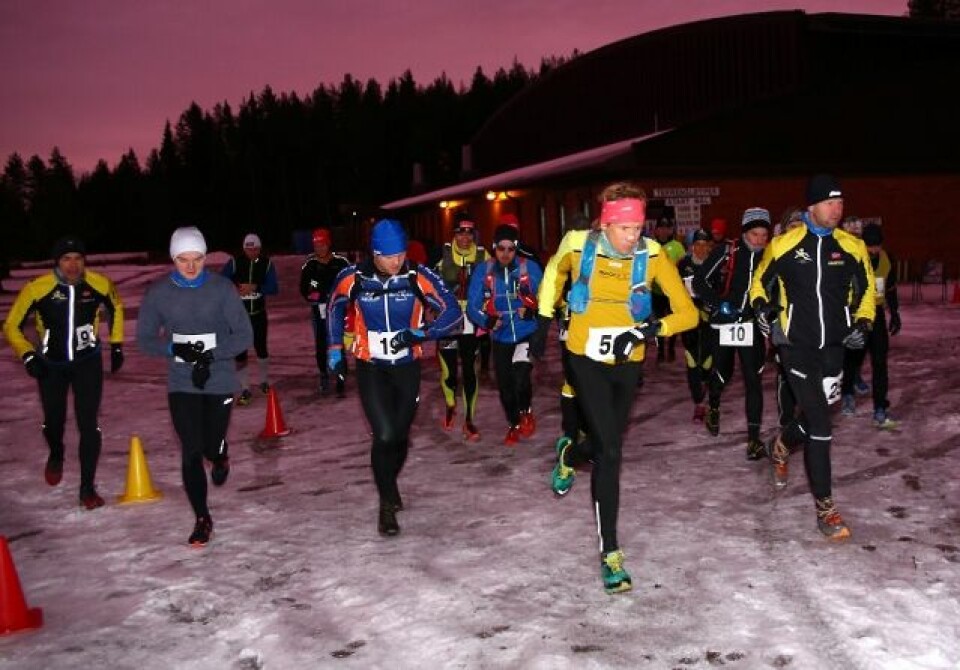 Rita Steinsvik og Sondre Amdahl vant ChampagneUltra 50 km ChampagneUltra2015-Starten (640x446).jpg
